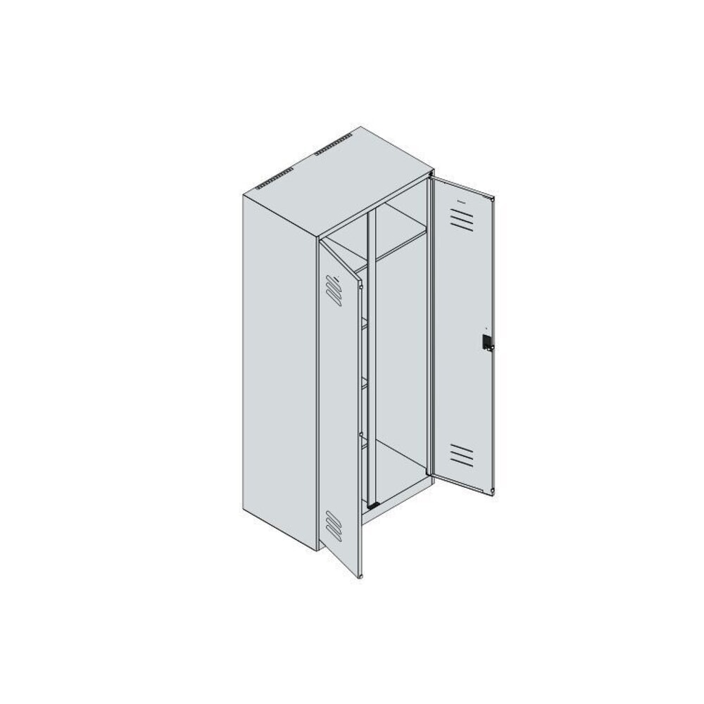 Produktabbildung Nr. 9: C+P Wäsche-, Garderobenspind Classic PLUS, 2 Abteile, HxBxT 1.850 x 800 x 500 mm, lichtgrau, rubinrot, für Vorhängeschloss