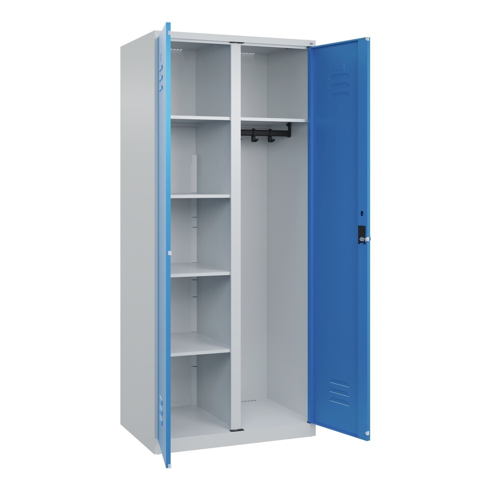 Illustration du produit: C+P Wäsche-, Garderobenspind Classic PLUS, 2 Abteile, HxBxT 1.850 x 800 x 500 mm, lichtgrau, lichtblau, für Vorhängeschloss