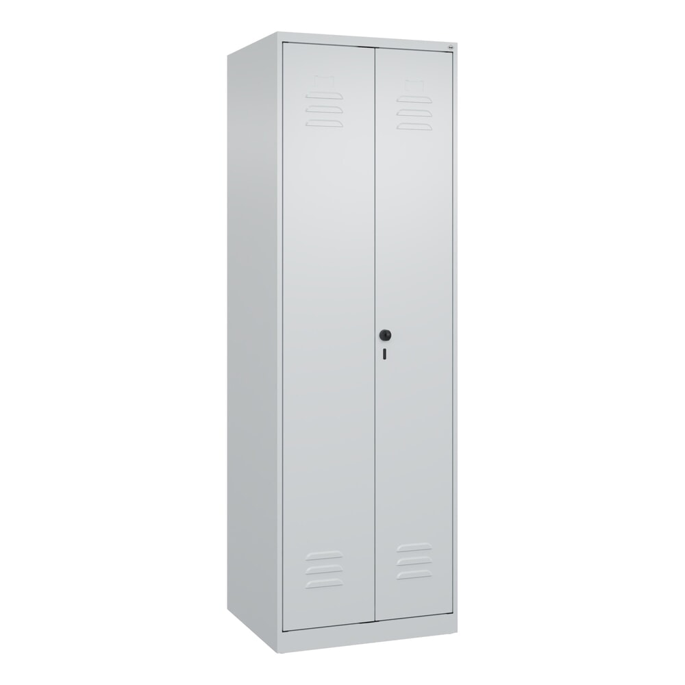 N° de l'image du produit 9 : C+P Wäsche-, Garderobenspind Classic PLUS, 2 Abteile, HxBxT 1.850 x 600 x 500 mm, lichtgrau, lichtgrau, für Vorhängeschloss