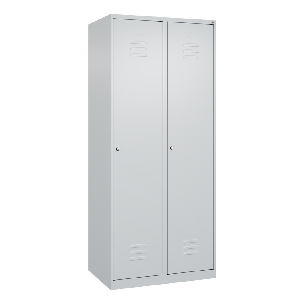 Produktabbildung: C+P Wäsche-Spind Classic PLUS, 2 Abteile, HxBxT 1.850 x 800 x 500 mm, lichtgrau, lichtgrau, Zylinderschloss, ohne Mitteltrennwand