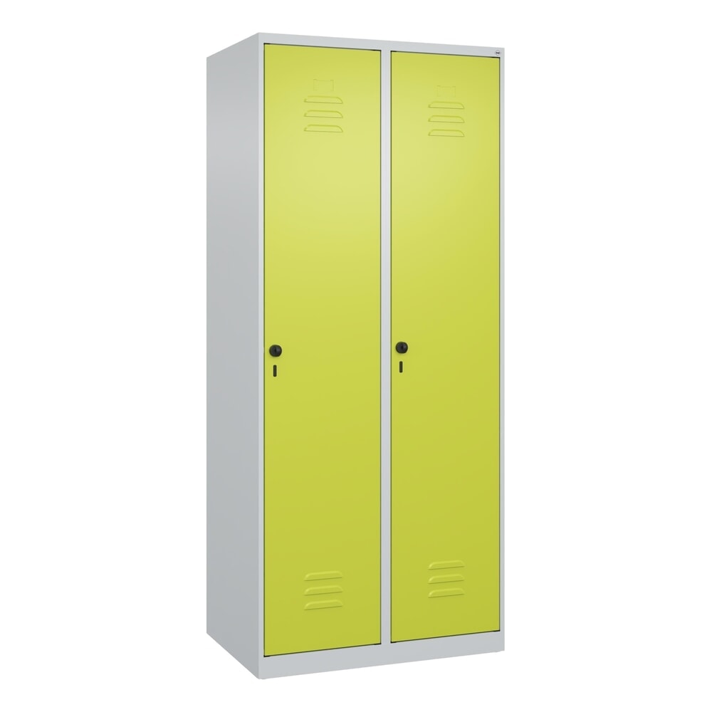 Produktabbildung Nr. 9: C+P Wäsche-Spind Classic PLUS, 2 Abteile, HxBxT 1.850 x 800 x 500 mm, lichtgrau, clowngrün, für Vorhängeschloss, ohne Mitteltrennwand