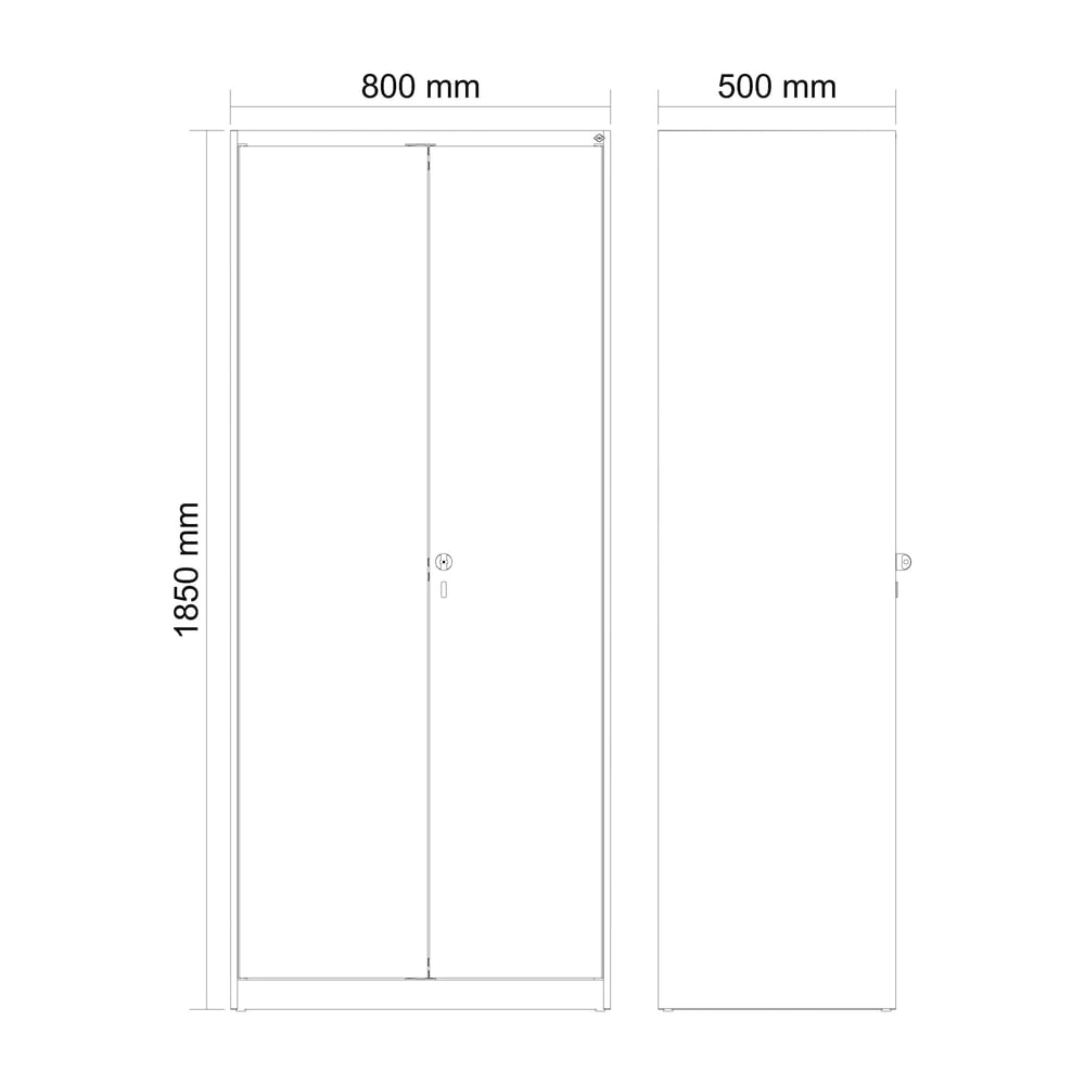 N° de l'image du produit 8 : C+P Wäsche-Spind Classic PLUS, 2 Abteile, HxBxT 1.850 x 800 x 500 mm, lichtgrau, anthrazitgrau, für Vorhängeschloss, mit Mitteltrennwand