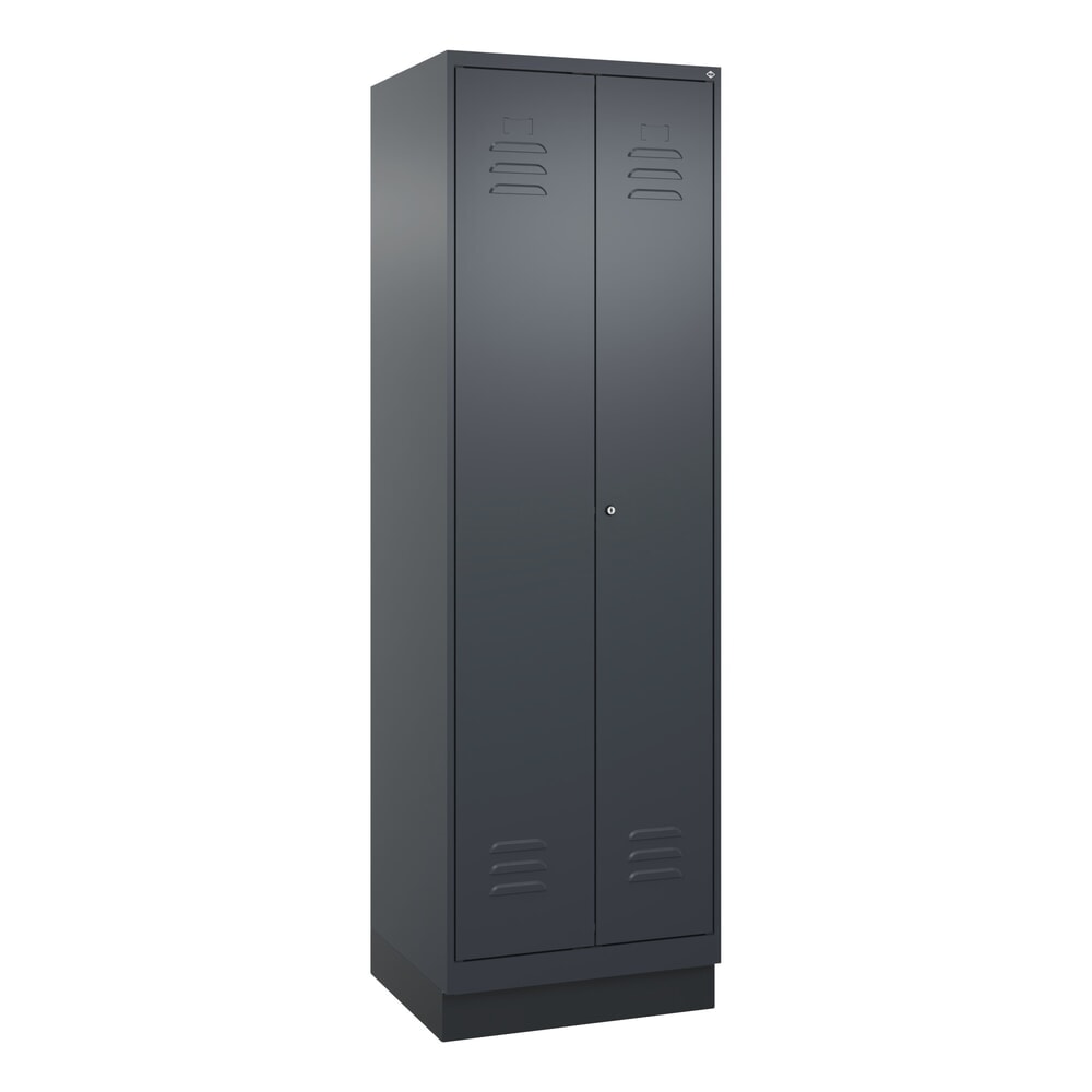 C+P Wäsche-Spind Classic PLUS, Sockel, 2 Abteile, HxBxT 1.950 x 600 x 500 mm, anthrazitgrau, anthrazitgrau, Zylinderschloss, mit Mitteltrennwand Produktabbildung Nr. 9: C+P Wäsche-Spind Classic PLUS, Sockel, 2 Abteile, HxBxT 1.950 x 600 x 500 mm, anthrazitgrau, anthrazitgrau, Zylinderschloss, mit Mitteltrennwand