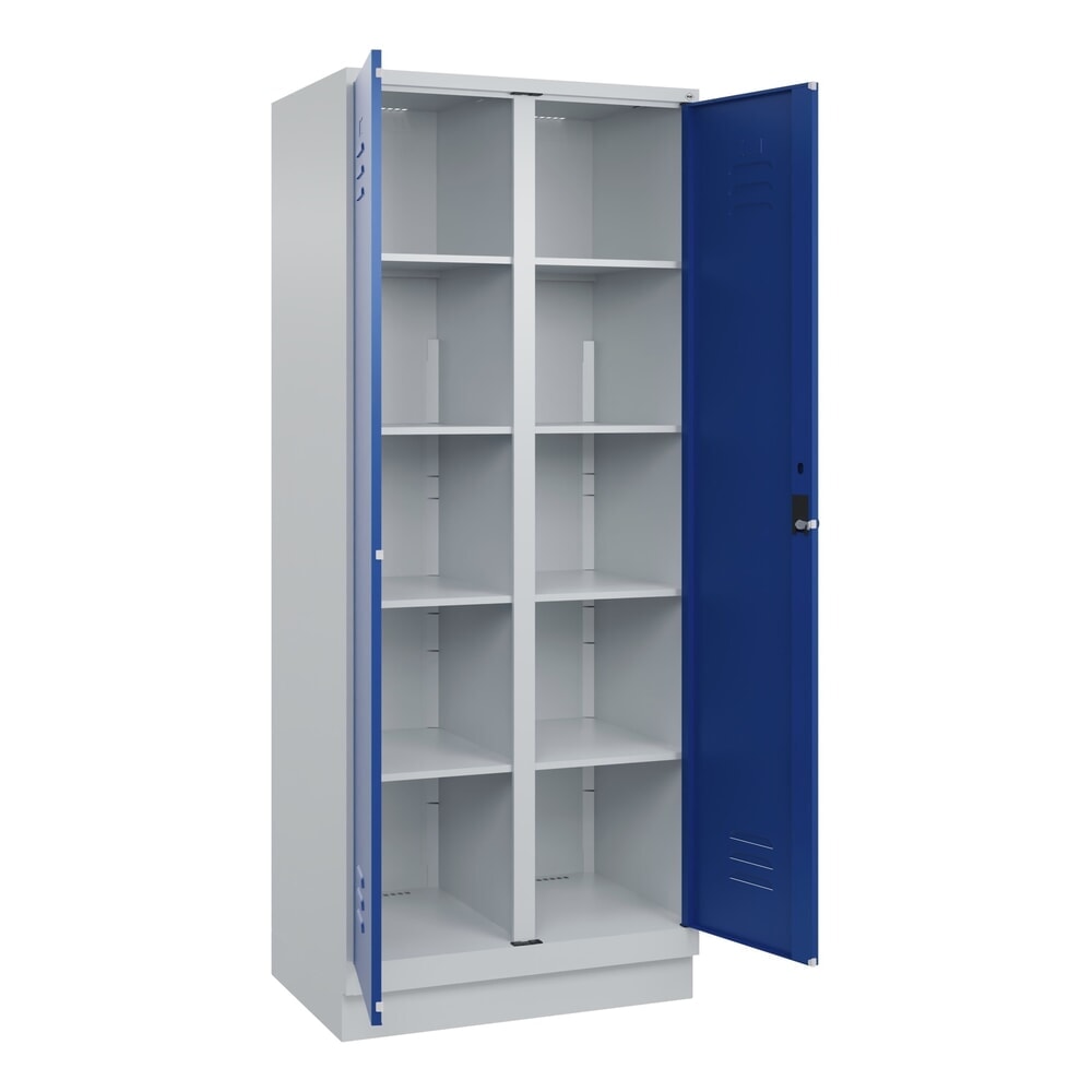 C+P Wäsche-Spind Classic PLUS, Sockel, 2 Abteile, HxBxT 1.950 x 800 x 500 mm, lichtgrau, enzianblau, für Vorhängeschloss, mit Mitteltrennwand Produktabbildung Nr. 1: C+P Wäsche-Spind Classic PLUS, Sockel, 2 Abteile, HxBxT 1.950 x 800 x 500 mm, lichtgrau, enzianblau, für Vorhängeschloss, mit Mitteltrennwand