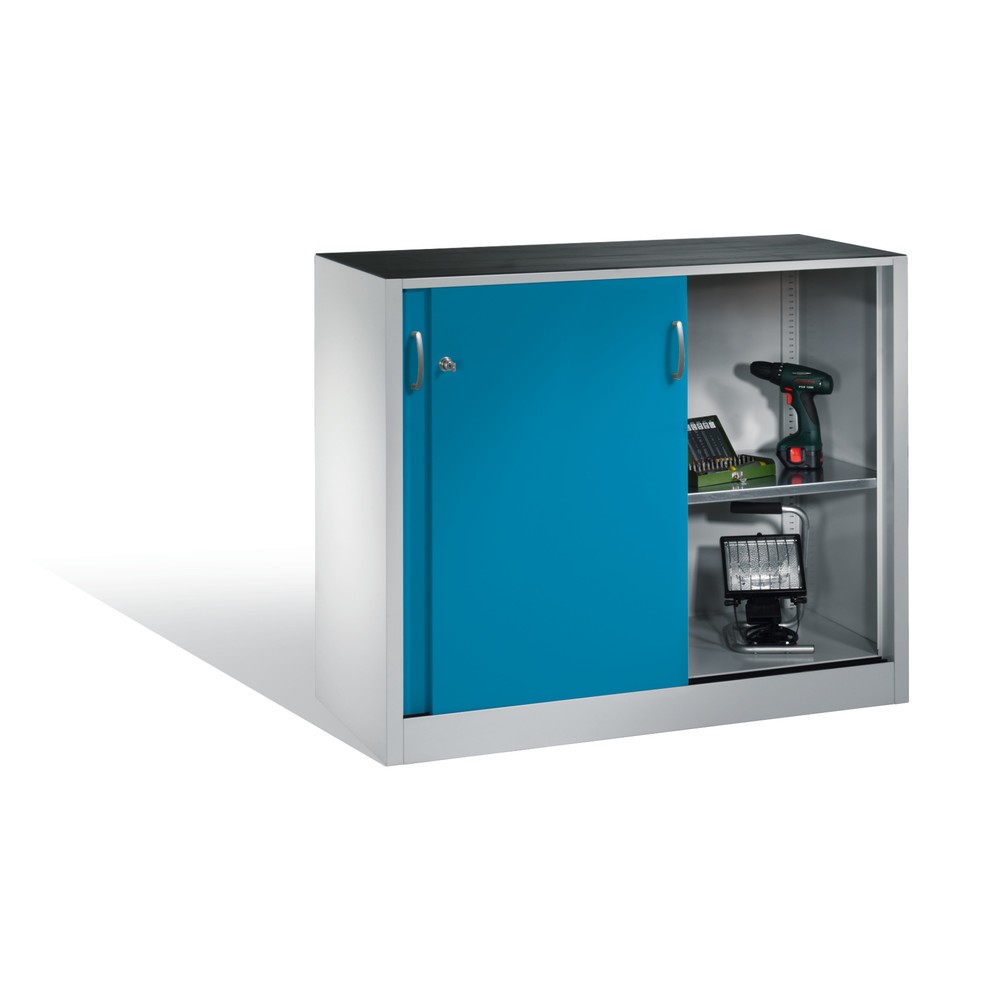 Produktabbildung Nr. 5: C+P Werkstatt-Beistellschrank mit 1 Fachboden, HxBxT 1.000 x 1.200 x 400 mm, lichtgrau, lichtblau