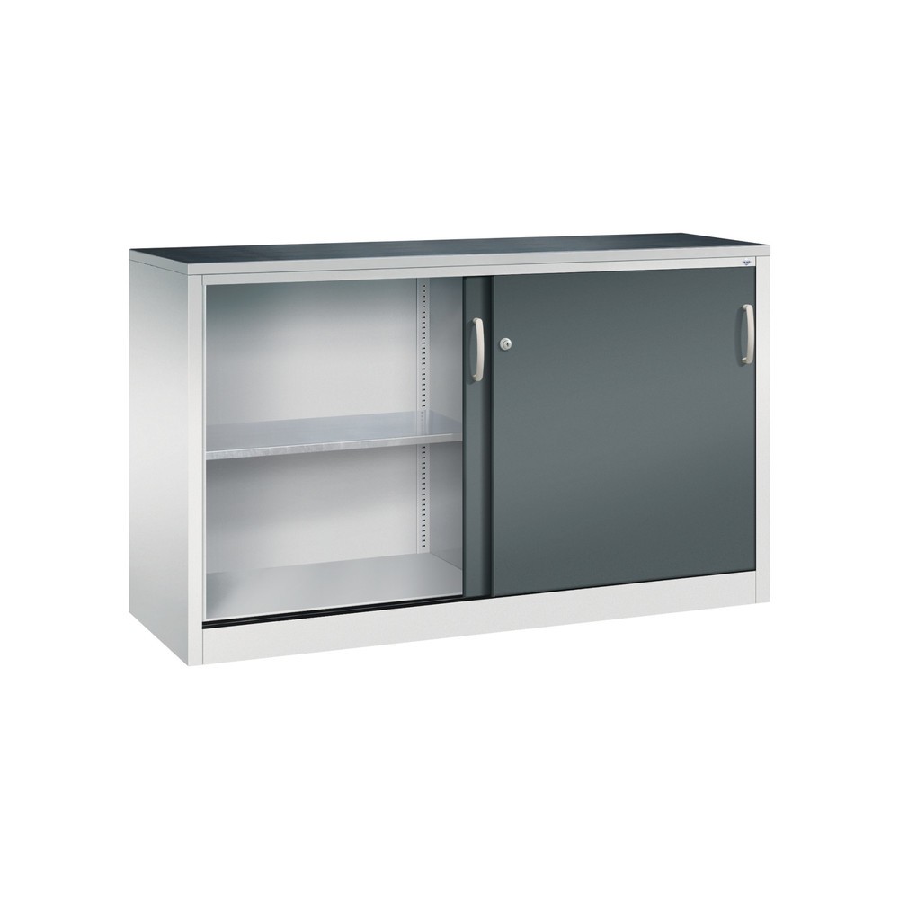 Produktabbildung Nr. 4: C+P Werkstatt-Beistellschrank mit 2 Fachböden, HxBxT 1.000 x 1.600 x 500 mm, Trennwand, lichtgrau, anthrazitgrau