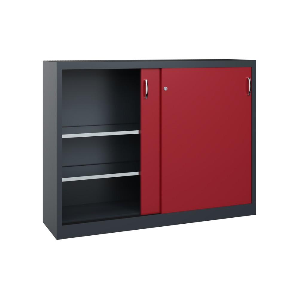 Produktabbildung Nr. 4: C+P Werkstatt-Beistellschrank mit 4 Fachböden, HxBxT 1.200 x 1.600 x 400 mm, Trennwand, anthrazitgrau, rubinrot
