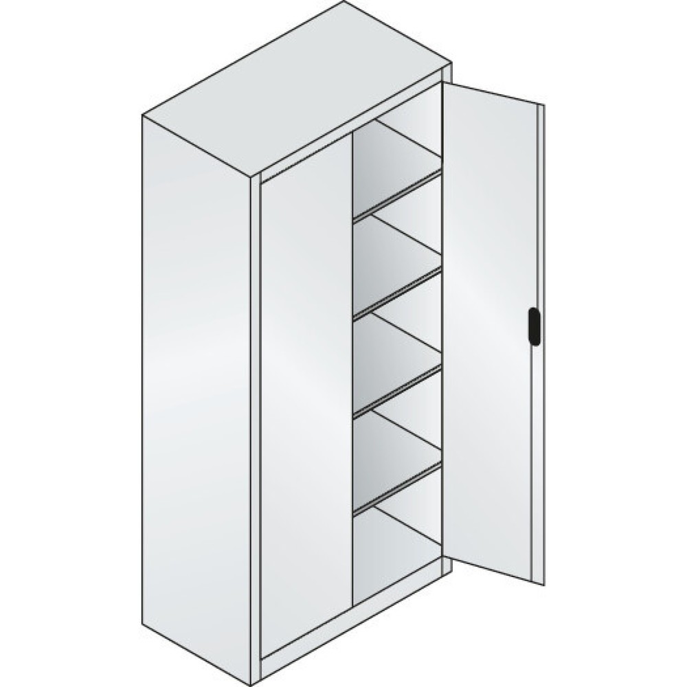 Produktabbildung Nr. 18: C+P Werkstatt-Flügeltürschrank mit 4 Fachböden, HxBxT 1.950 x  930 x 500 mm, anthrazitgrau, enzianblau