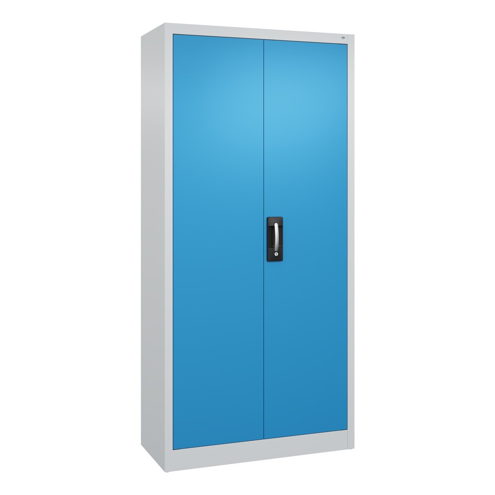 Produktabbildung Nr. 1: C+P Werkstatt-Flügeltürschrank mit 4 Fachböden, HxBxT 1.950 x  930 x 400 mm, lichtgrau, lichtblau