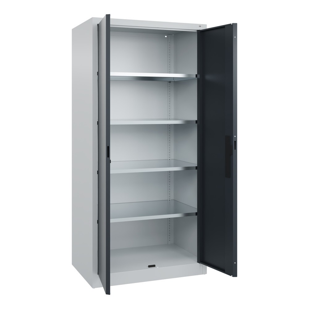 Produktabbildung Nr. 17: C+P Werkstatt-Flügeltürschrank mit 4 Fachböden, HxBxT 1.950 x  930 x 600 mm, lichtgrau, anthrazitgrau