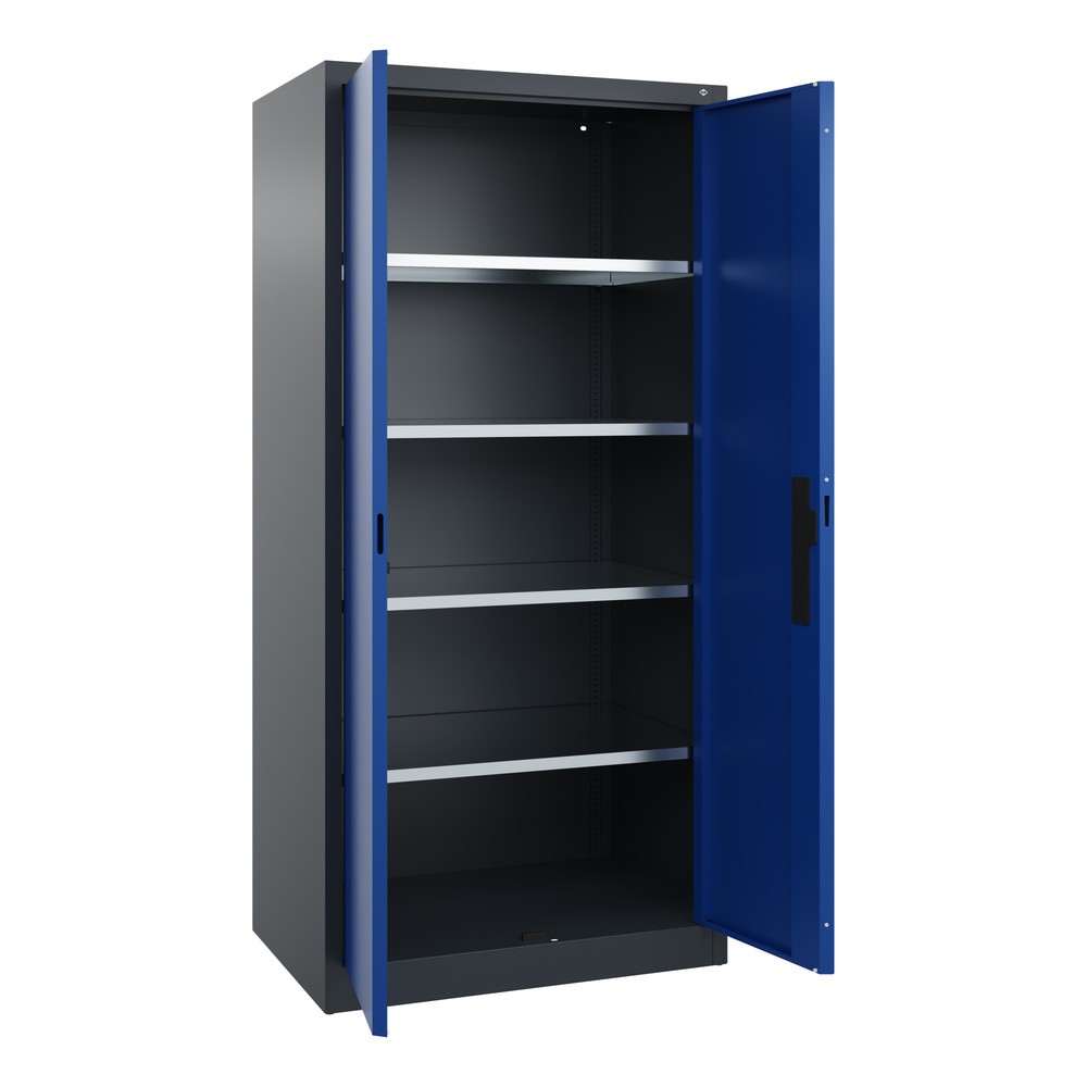 Produktabbildung Nr. 17: C+P Werkstatt-Flügeltürschrank mit 4 Fachböden, HxBxT 1.950 x  930 x 600 mm, anthrazitgrau, enzianblau