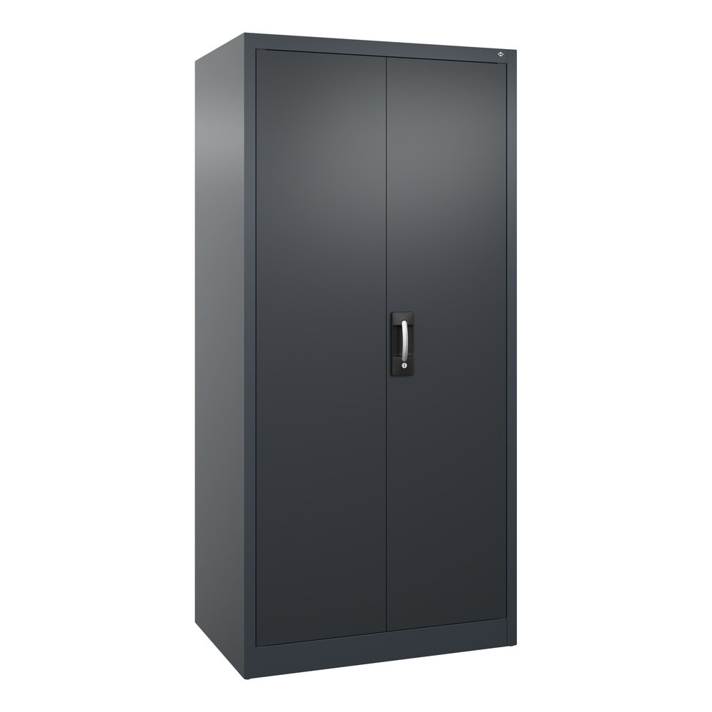 Produktabbildung: C+P Werkstatt-Flügeltürschrank mit 4 Fachböden, HxBxT 1.950 x  930 x 600 mm, anthrazitgrau, schwarzgrau