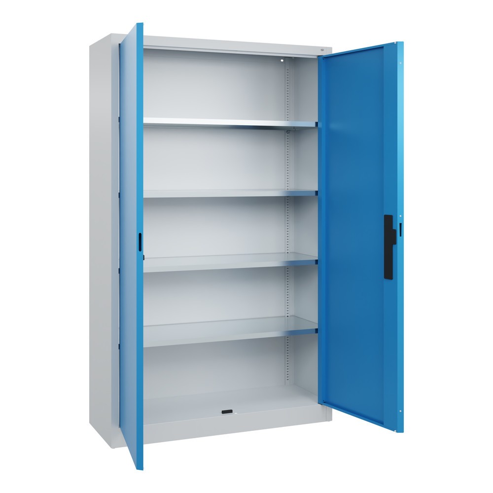 Produktabbildung Nr. 17: C+P Werkstatt-Flügeltürschrank mit 4 Fachböden, HxBxT 1.950 x  1.200 x 400 mm, lichtgrau, lichtblau