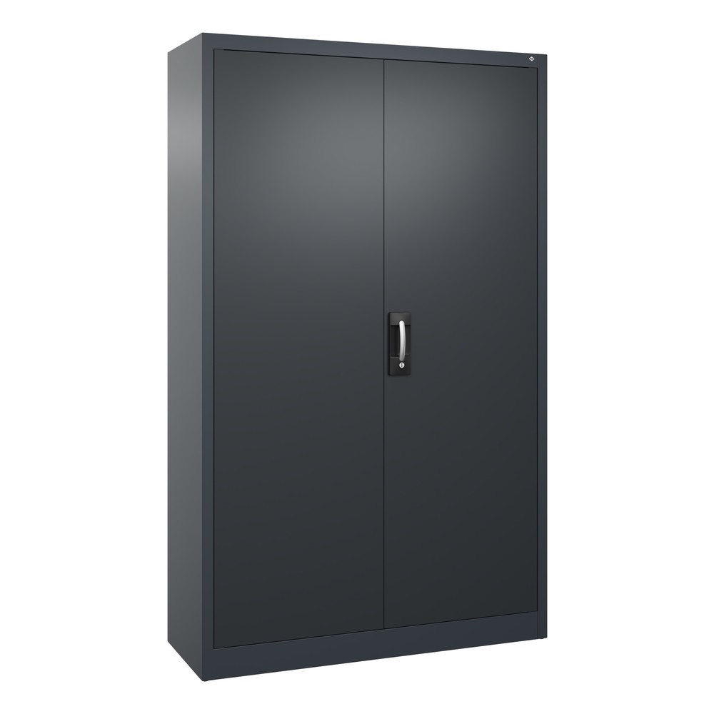 Produktabbildung: C+P Werkstatt-Flügeltürschrank mit 4 Fachböden, HxBxT 1.950 x  1.200 x 400 mm, anthrazitgrau, schwarzgrau