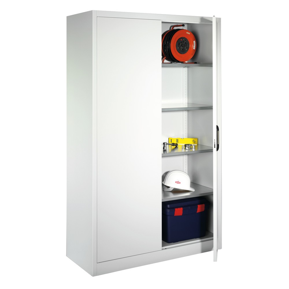 Produktabbildung Nr. 6: C+P Werkstatt-Flügeltürschrank mit 4 Fachböden, HxBxT 1.950 x  1.200 x 400 mm, lichtgrau, lichtblau