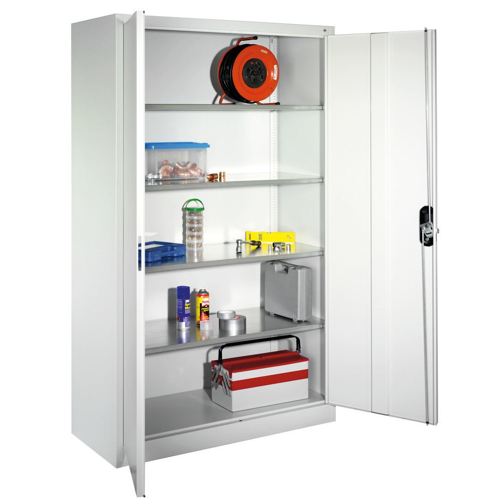 Produktabbildung Nr. 7: C+P Werkstatt-Flügeltürschrank mit 4 Fachböden, HxBxT 1.950 x  1.200 x 400 mm, lichtgrau, lichtblau