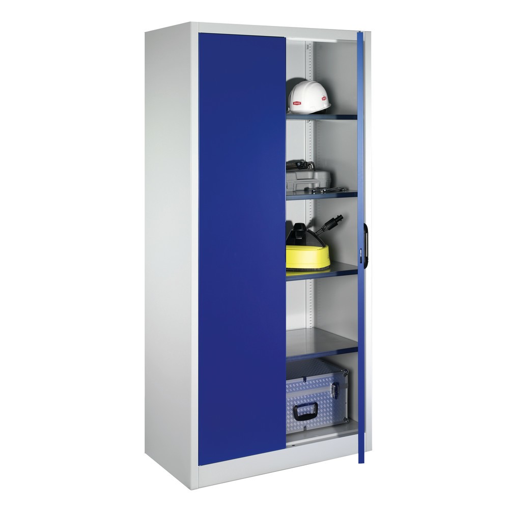 Produktabbildung Nr. 11: C+P Werkstatt-Flügeltürschrank mit 4 Fachböden, HxBxT 1.950 x  1.200 x 400 mm, lichtgrau, lichtblau