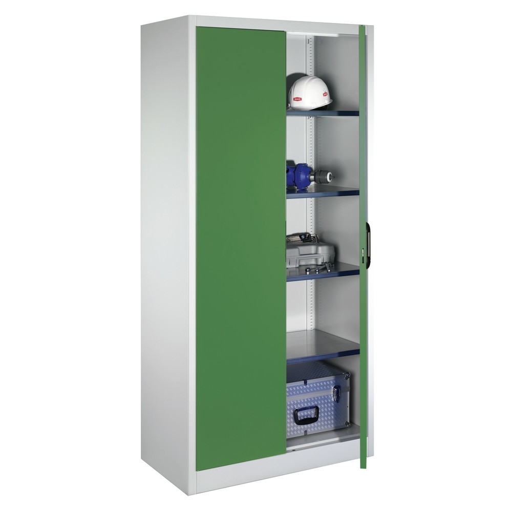 Produktabbildung Nr. 14: C+P Werkstatt-Flügeltürschrank mit 4 Fachböden, HxBxT 1.950 x  1.200 x 400 mm, lichtgrau, lichtblau