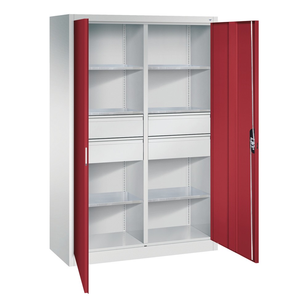 Produktabbildung Nr. 5: C+P Werkzeugschrank, Schubladen 4x174 mm, 6 Böden, Breite 1.200 mm, lichtgrau, rubinrot