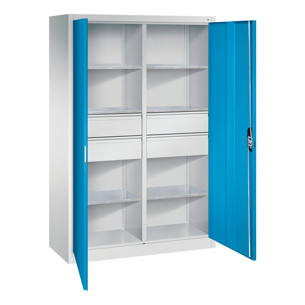 Produktabbildung Nr. 6: C+P Werkzeugschrank, Schubladen 4x174 mm, 6 Böden, Breite 1.200 mm, lichtgrau, lichtblau