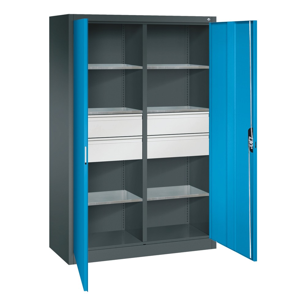 Produktabbildung Nr. 6: C+P Werkzeugschrank, Schubladen 4x174 mm, 6 Böden, Breite 1.200 mm, anthrazitgrau, lichtblau