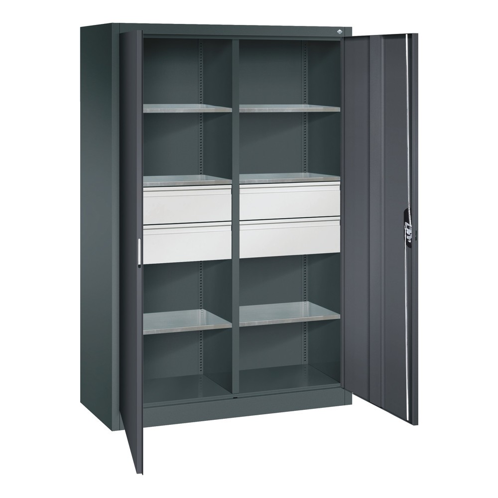 Produktabbildung Nr. 6: C+P Werkzeugschrank, Schubladen 4x174 mm, 6 Böden, Breite 1.200 mm, anthrazitgrau, schwarzgrau