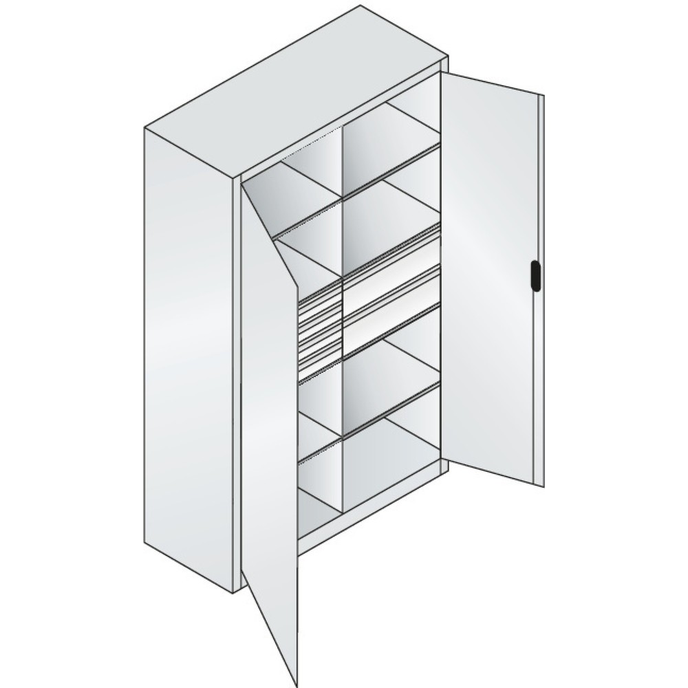Produktabbildung Nr. 5: C+P Werkzeugschrank, Schubladen 4x86 + 2x174 mm, 6 Böden, Breite 1.200 mm, lichtgrau, schwarzgrau