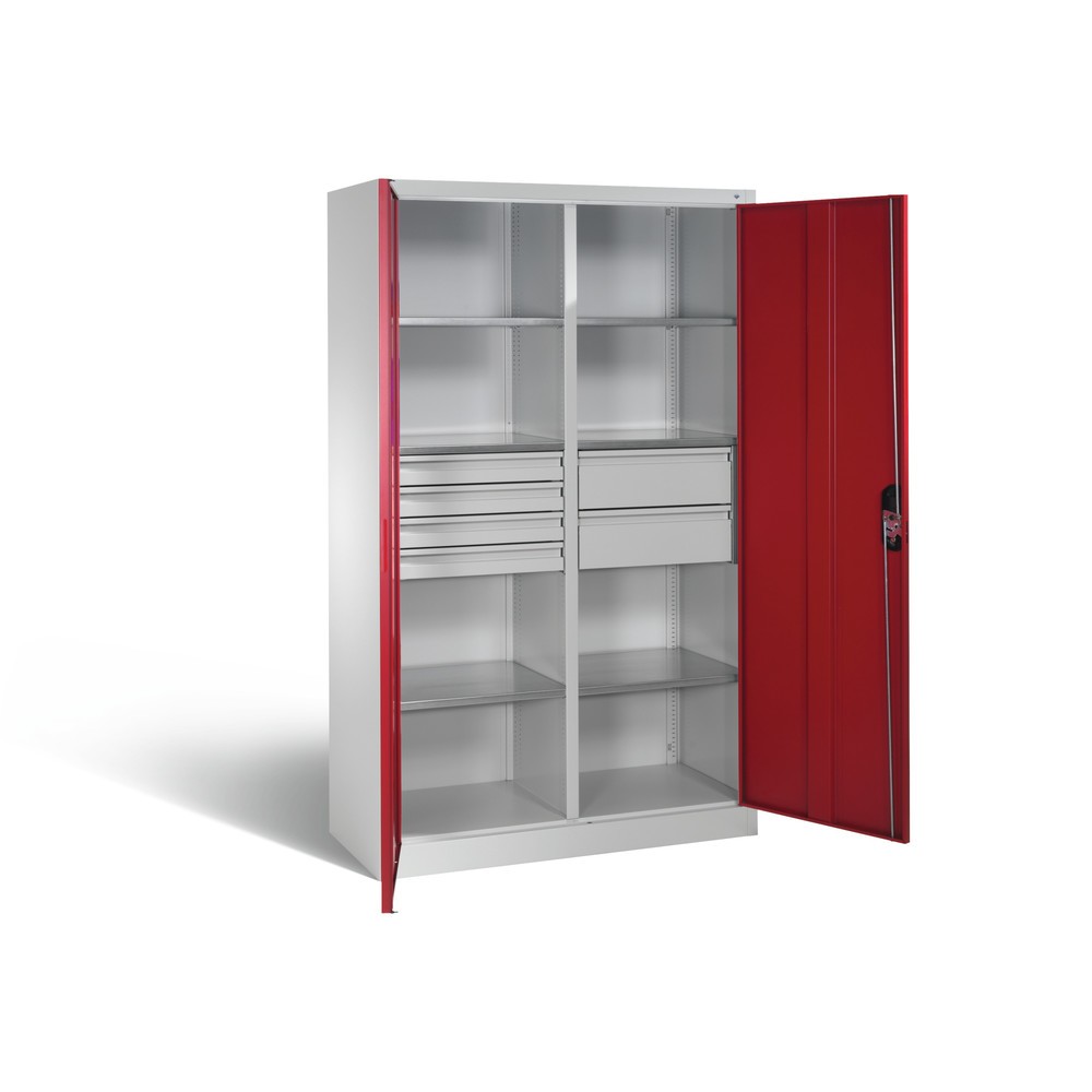 Produktabbildung Nr. 7: C+P Werkzeugschrank, Schubladen 4x86 + 2x174 mm, 6 Böden, Breite 1.200 mm, lichtgrau, rubinrot