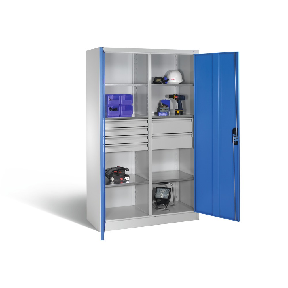 Produktabbildung Nr. 7: C+P Werkzeugschrank, Schubladen 4x86 + 2x174 mm, 6 Böden, Breite 1.200 mm, lichtgrau, lichtblau