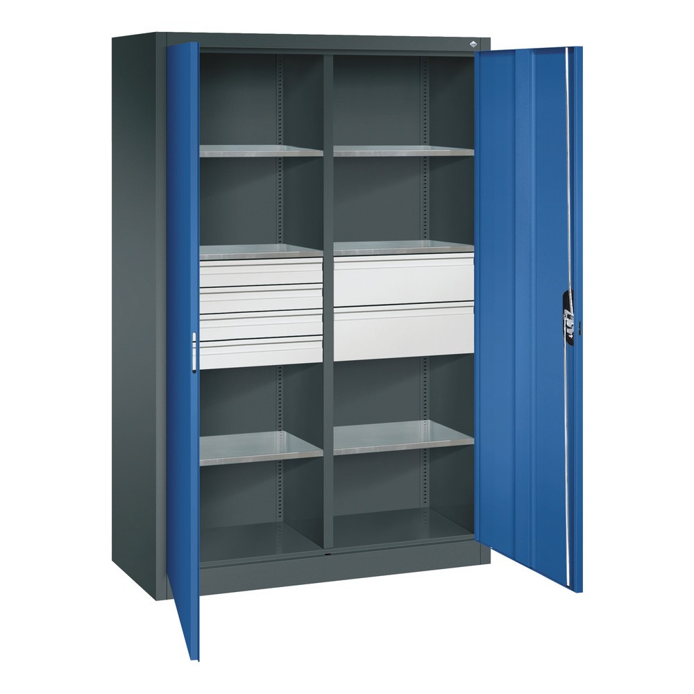 Produktabbildung Nr. 6: C+P Werkzeugschrank, Schubladen 4x86 + 2x174 mm, 6 Böden, Breite 1.200 mm, anthrazitgrau, enzianblau