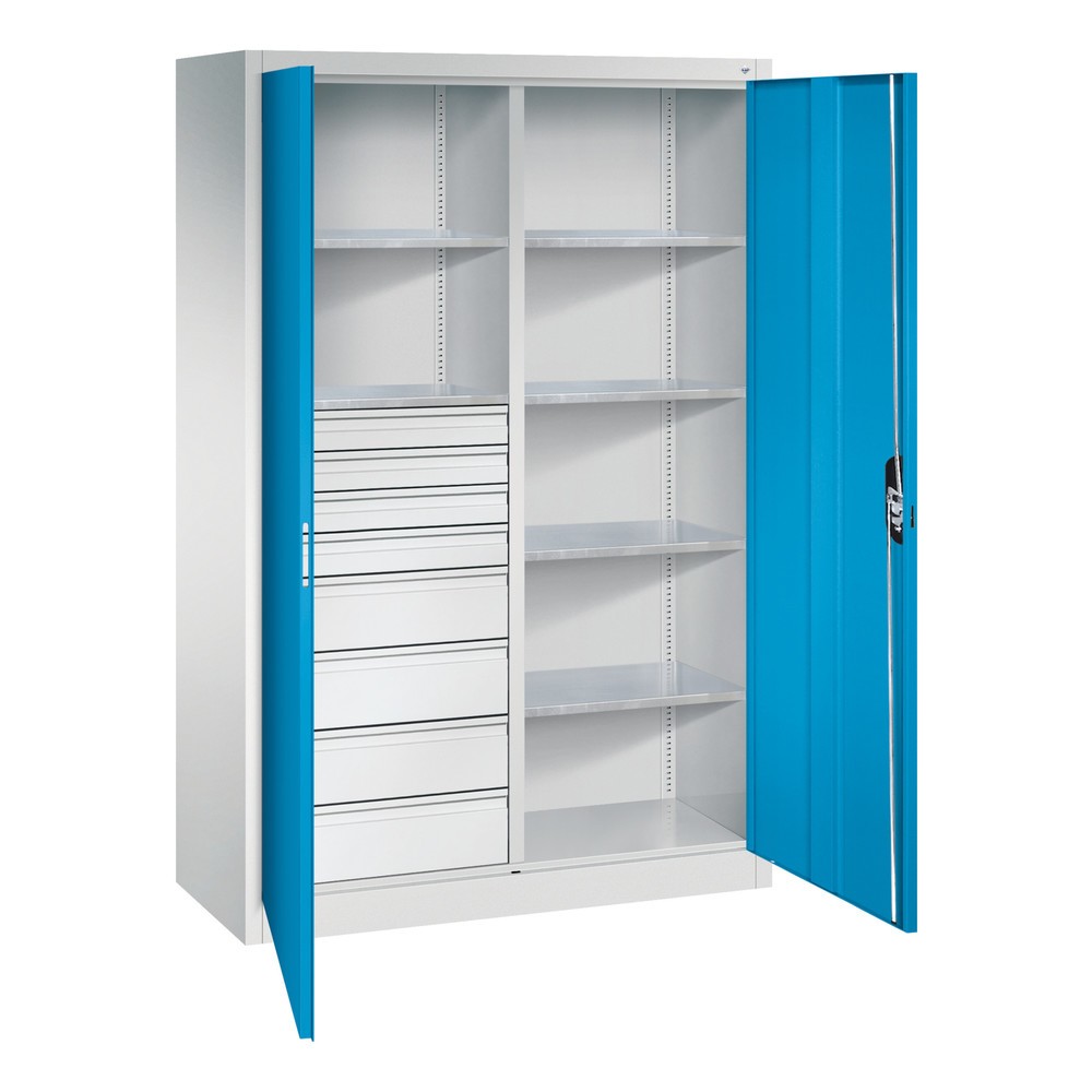Produktabbildung Nr. 6: C+P Werkzeugschrank, Schubladen 4x86 + 4x174 mm, 6 Böden, Breite 1.200 mm, lichtgrau, lichtblau