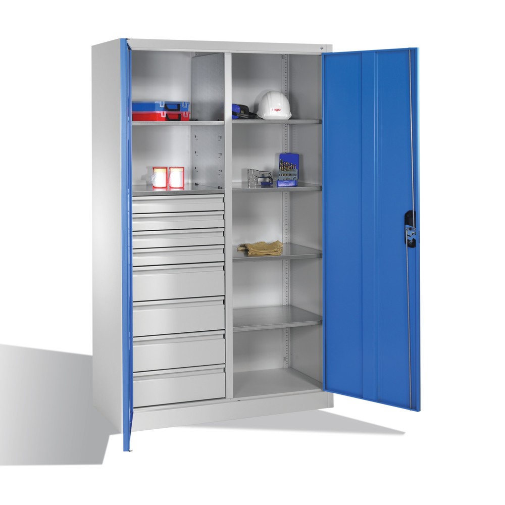 Produktabbildung Nr. 7: C+P Werkzeugschrank, Schubladen 4x86 + 4x174 mm, 6 Böden, Breite 1.200 mm, lichtgrau, lichtblau
