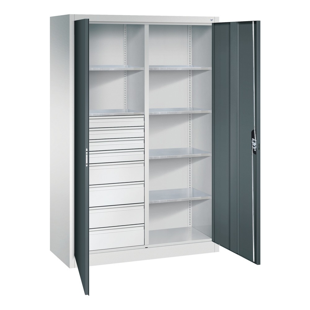 Produktabbildung Nr. 6: C+P Werkzeugschrank, Schubladen 4x86 + 4x174 mm, 6 Böden, Breite 1.200 mm, lichtgrau, anthrazitgrau