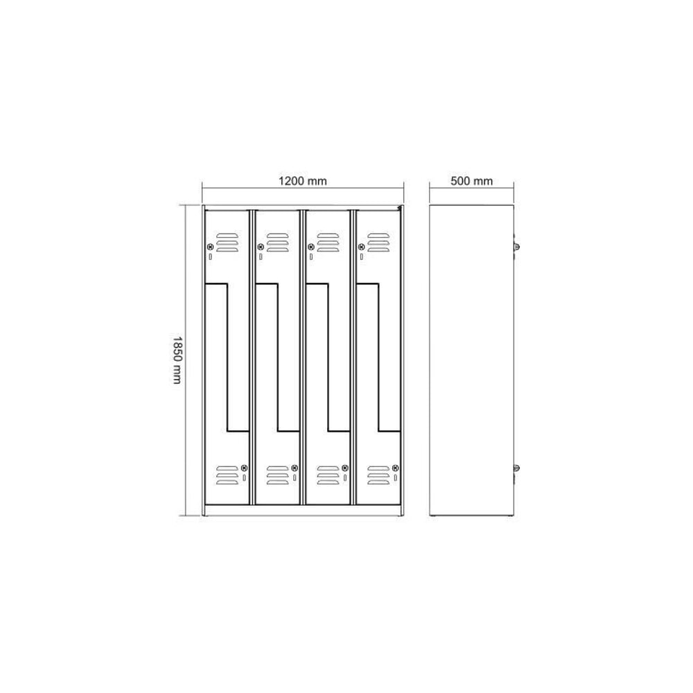 N° de l'image du produit 8 : C+P Z-Spind Classic PLUS, 8 Abteile, HxBxT 1.850 x 1.200 x 500 mm, lichtgrau, anthrazitgrau, Zylinderschloss