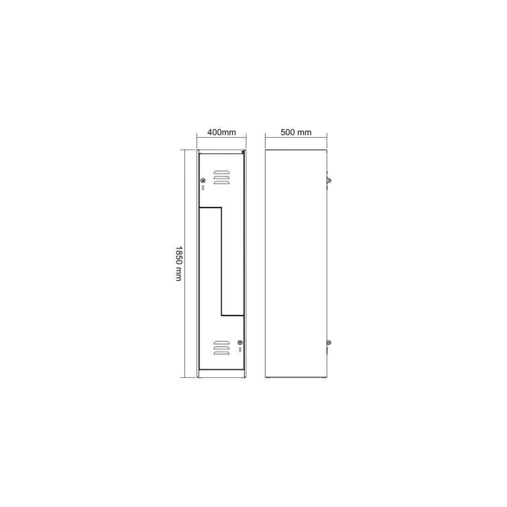 Produktabbildung Nr. 8: C+P Z-Spind Classic PLUS, 2 Abteile, HxBxT 1.850 x 400 x 500 mm, lichtgrau, rubinrot, für Vorhängeschloss