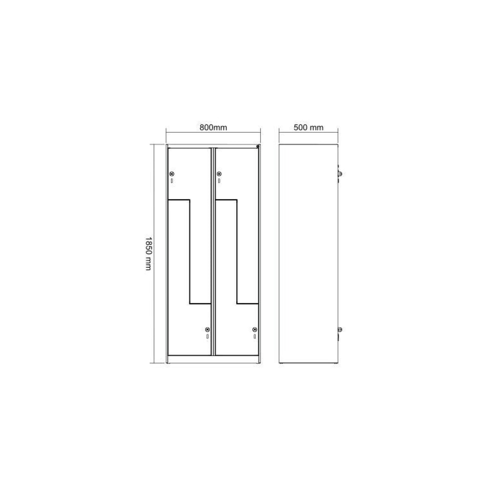 N° de l'image du produit 8 : C+P Z-Spind Classic PLUS, 4 Abteile, HxBxT 1.850 x 800 x 500 mm, lichtgrau, enzianblau, für Vorhängeschloss