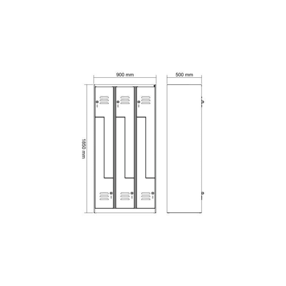 N° de l'image du produit 8 : C+P Z-Spind Classic PLUS, 6 Abteile, HxBxT 1.850 x 900 x 500 mm, anthrazitgrau, anthrazitgrau, Zylinderschloss