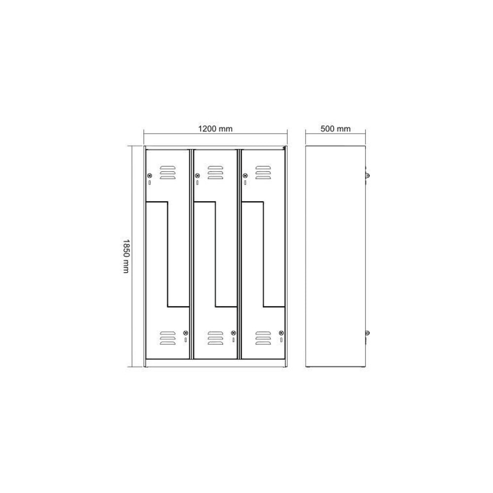 Produktabbildung Nr. 8: C+P Z-Spind Classic PLUS, 6 Abteile, HxBxT 1.850 x 1.200 x 500 mm, lichtgrau, lichtgrau, Zylinderschloss