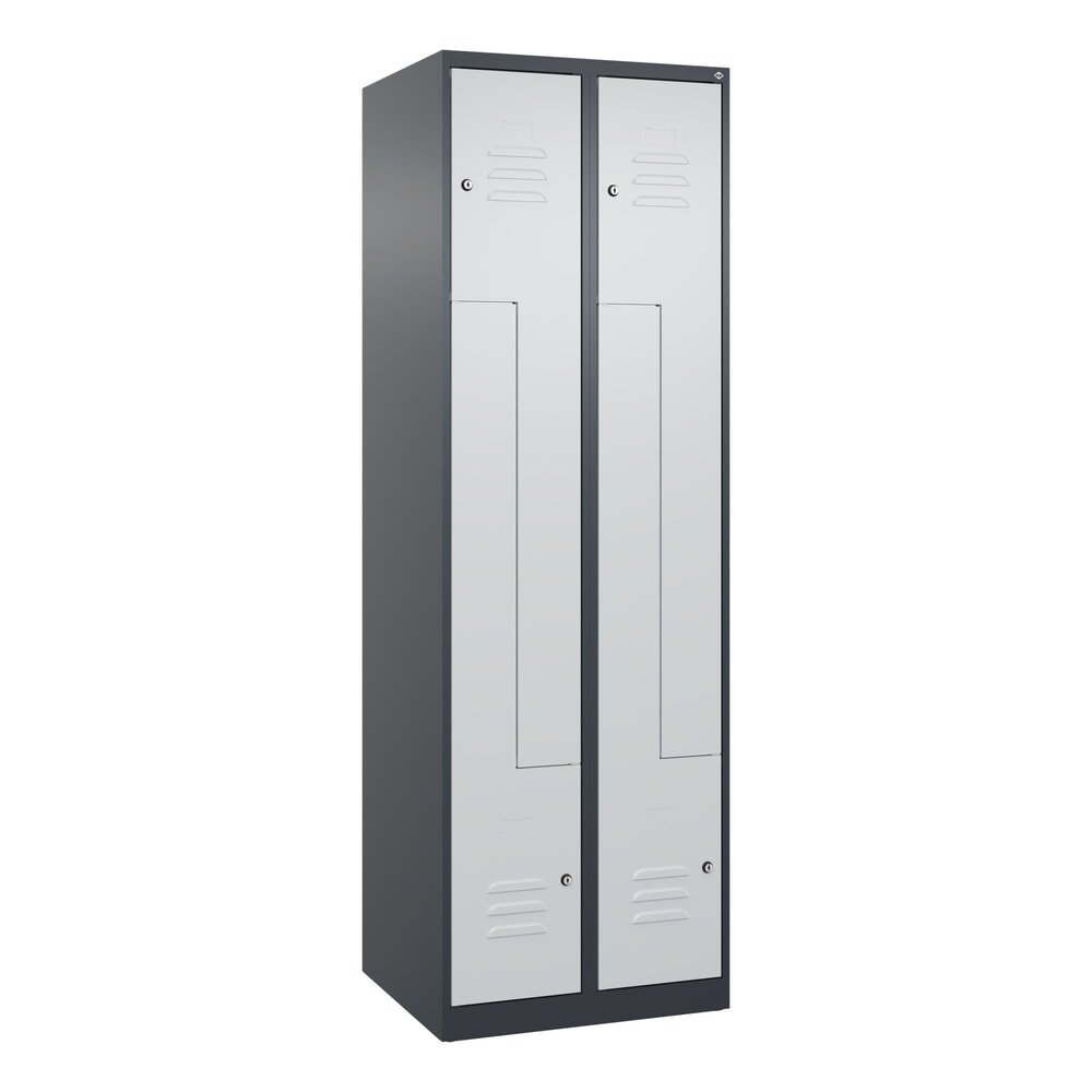 N° de l'image du produit 9 : C+P Z-Spind Classic PLUS, 4 Abteile, HxBxT 1.850 x 600 x 500 mm, anthrazitgrau, lichtgrau, Zylinderschloss