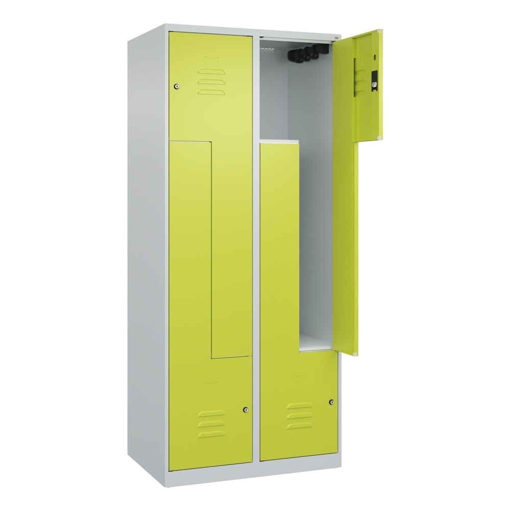 Illustration du produit: C+P Z-Spind Classic PLUS, 4 Abteile, HxBxT 1.850 x 800 x 500 mm, lichtgrau, clowngrün, Zylinderschloss