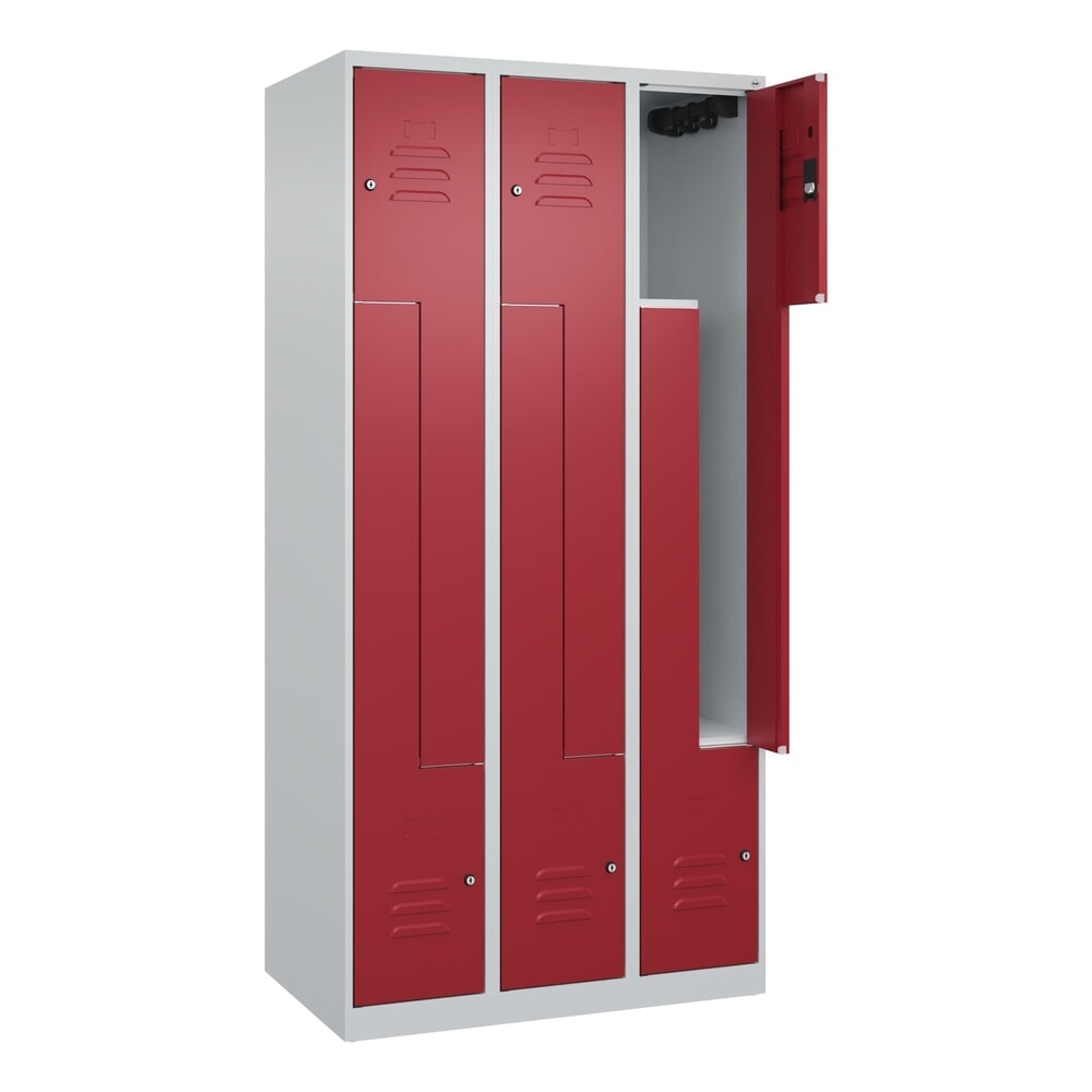 Illustration du produit: C+P Z-Spind Classic PLUS, 6 Abteile, HxBxT 1.850 x 900 x 500 mm, lichtgrau, rubinrot, Zylinderschloss