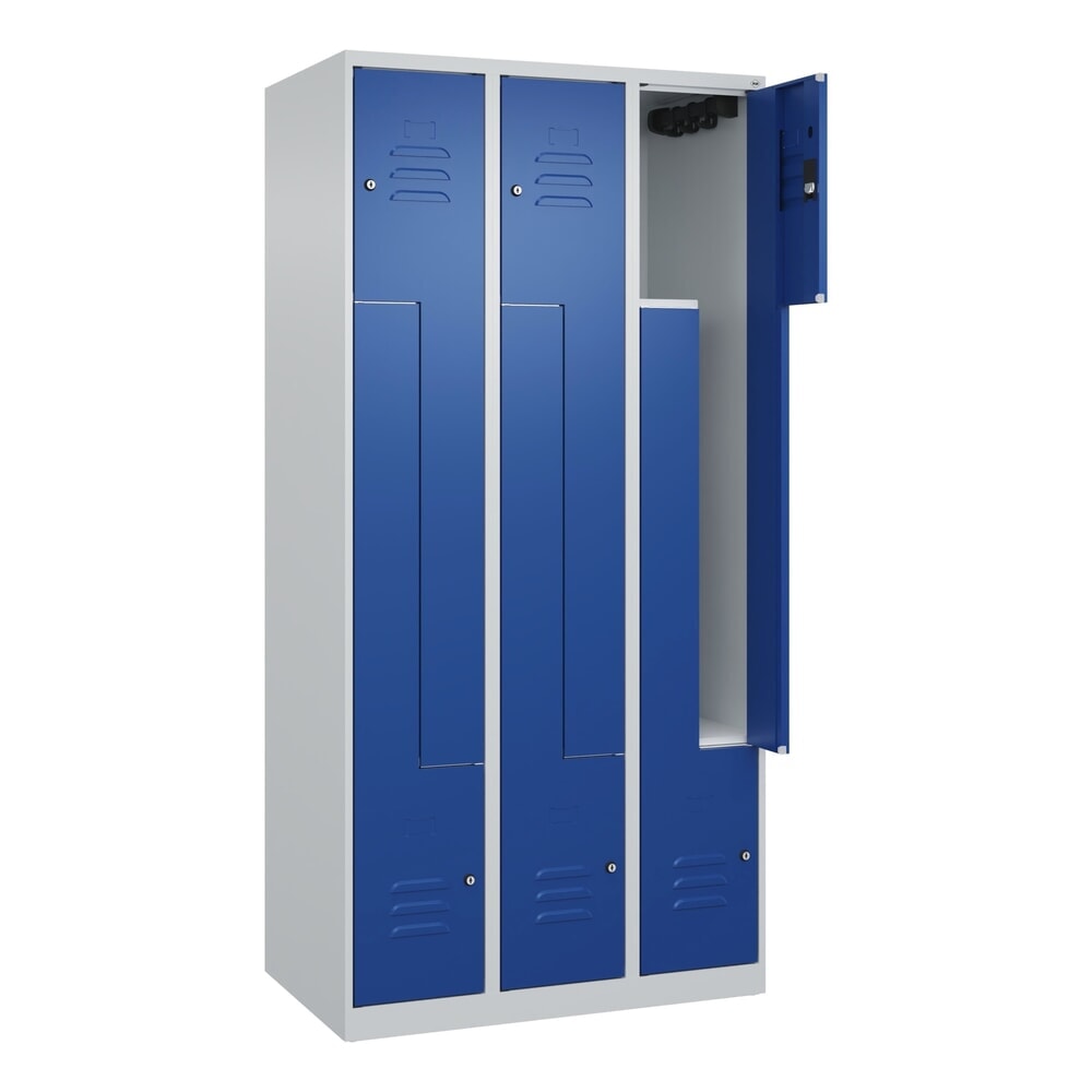 Illustration du produit: C+P Z-Spind Classic PLUS, 6 Abteile, HxBxT 1.850 x 900 x 500 mm, lichtgrau, enzianblau, Zylinderschloss