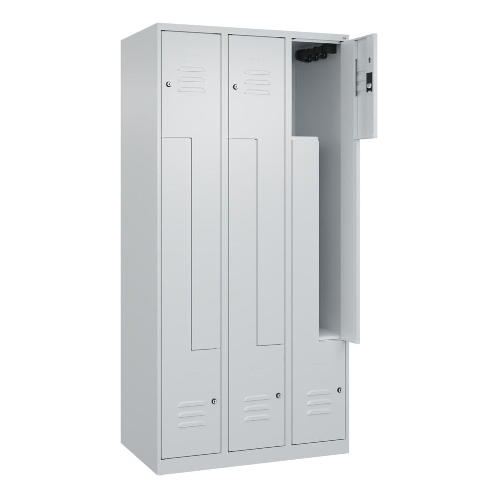 Illustration du produit: C+P Z-Spind Classic PLUS, 6 Abteile, HxBxT 1.850 x 900 x 500 mm, lichtgrau, lichtgrau, Zylinderschloss