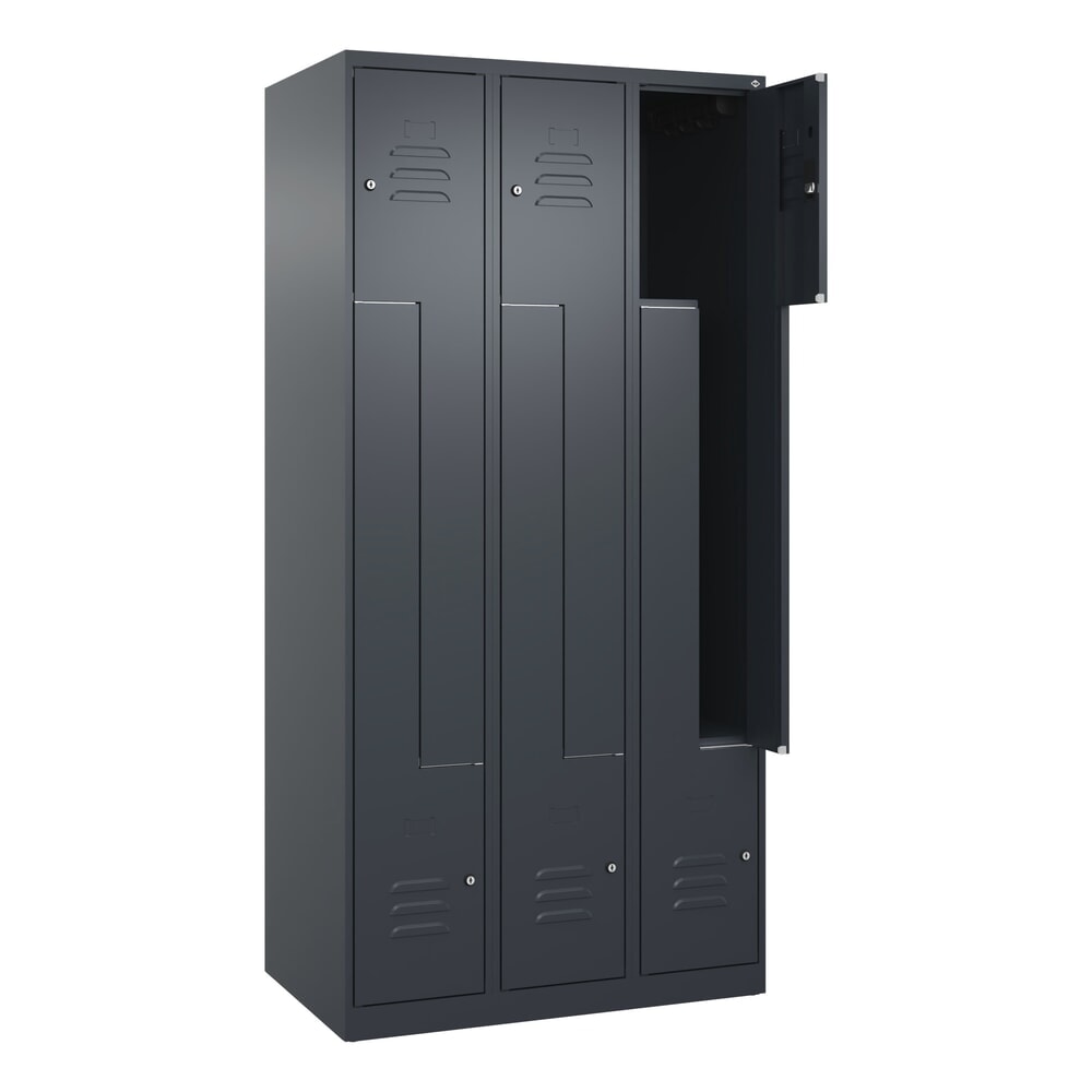 Illustration du produit: C+P Z-Spind Classic PLUS, 6 Abteile, HxBxT 1.850 x 900 x 500 mm, anthrazitgrau, anthrazitgrau, Zylinderschloss