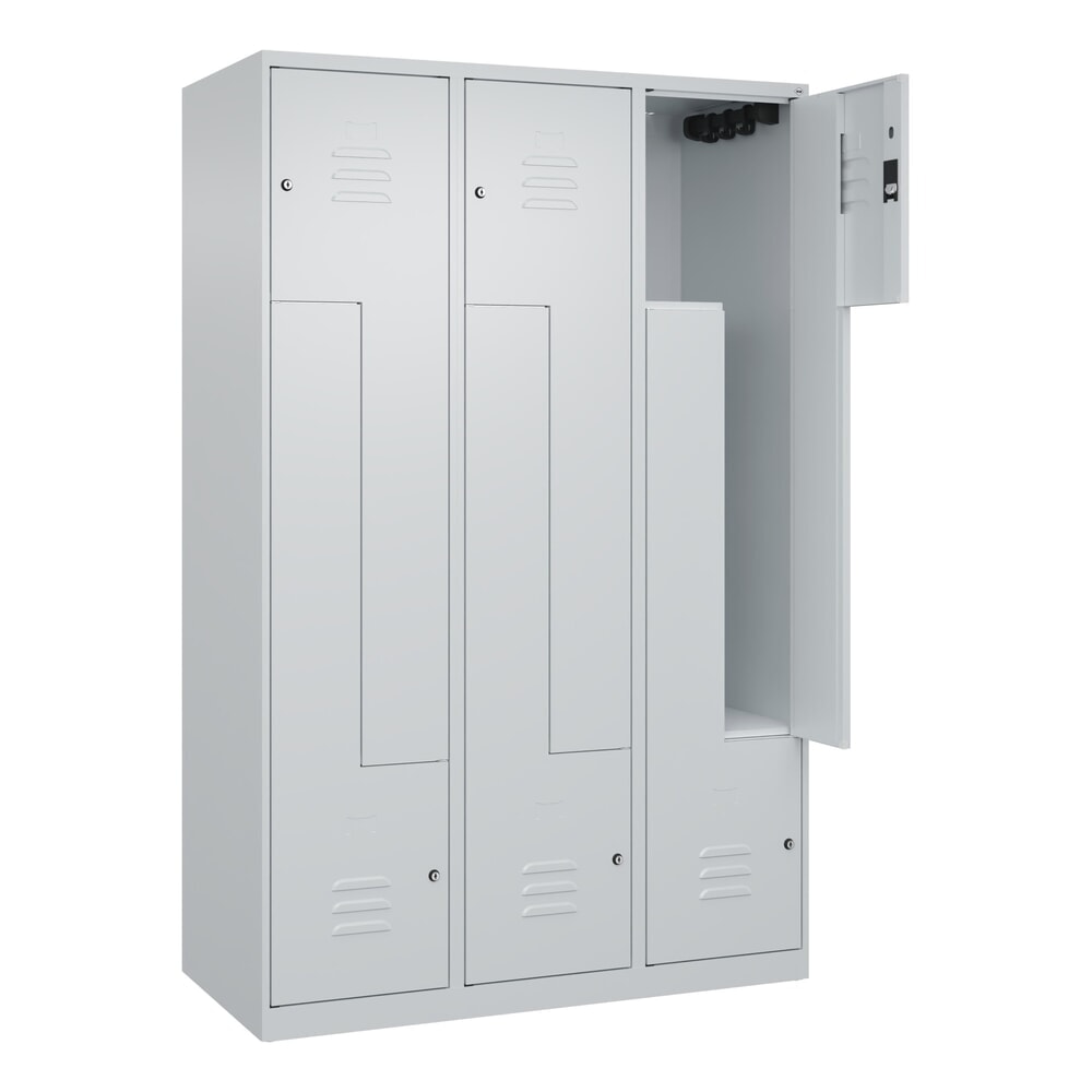 Produktabbildung: C+P Z-Spind Classic PLUS, 6 Abteile, HxBxT 1.850 x 1.200 x 500 mm, lichtgrau, lichtgrau, Zylinderschloss