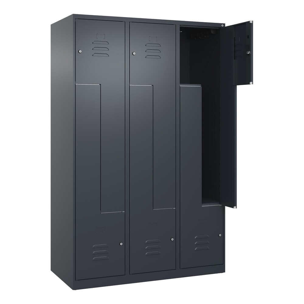 Produktabbildung: C+P Z-Spind Classic PLUS, 6 Abteile, HxBxT 1.850 x 1.200 x 500 mm, anthrazitgrau, anthrazitgrau, Zylinderschloss
