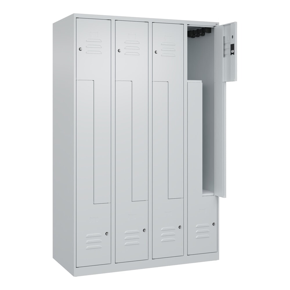 Illustration du produit: C+P Z-Spind Classic PLUS, 8 Abteile, HxBxT 1.850 x 1.200 x 500 mm, lichtgrau, lichtgrau, Zylinderschloss
