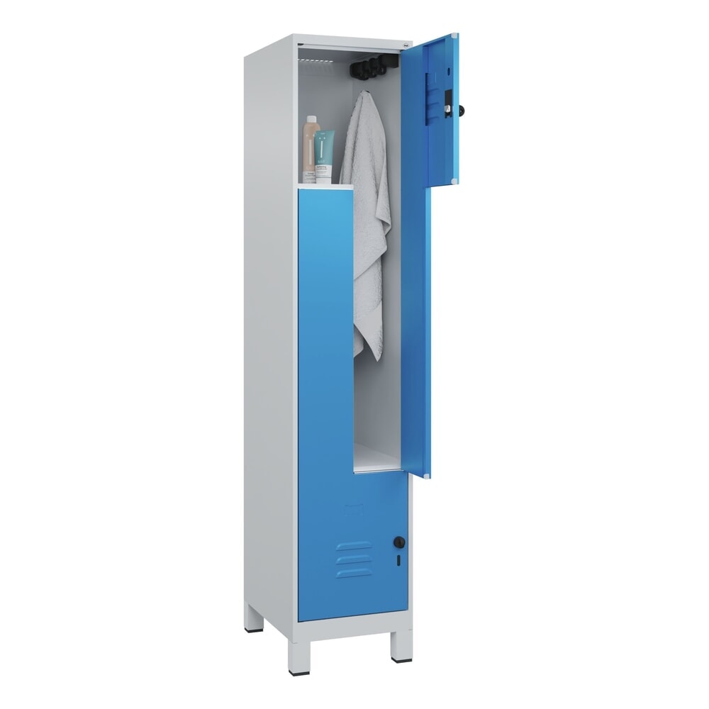 C+P Z-Spind Classic PLUS, Füsse, 2 Abteile, HxBxT 1.950 x 400 x 500 mm, lichtgrau, lichtblau, für Vorhängeschloss Produktabbildung Nr. 10: C+P Z-Spind Classic PLUS, Füsse, 2 Abteile, HxBxT 1.950 x 400 x 500 mm, lichtgrau, lichtblau, für Vorhängeschloss