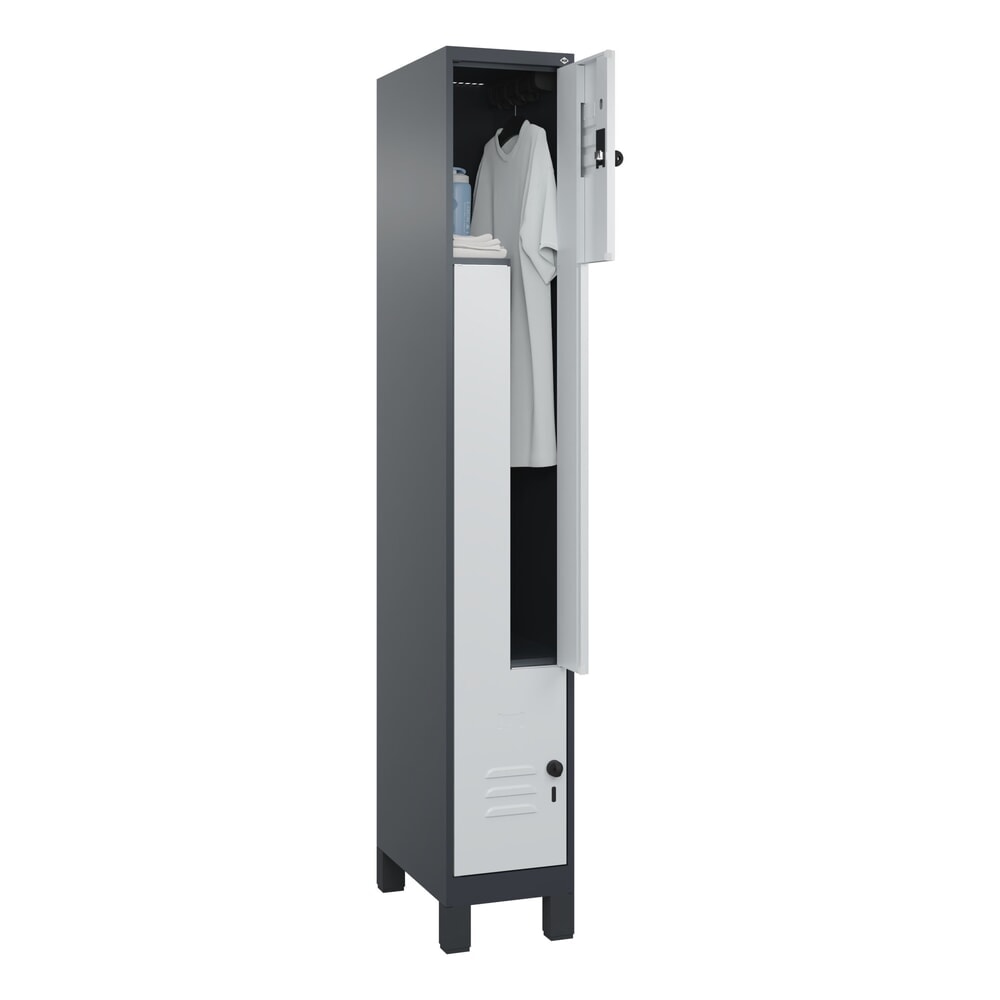 C+P Z-Spind Classic PLUS, Füße, 2 Abteile, HxBxT 1.950 x 300 x 500 mm, anthrazitgrau, lichtgrau, für Vorhängeschloss N° de l'image du produit 10 : C+P Z-Spind Classic PLUS, Füße, 2 Abteile, HxBxT 1.950 x 300 x 500 mm, anthrazitgrau, lichtgrau, für Vorhängeschloss