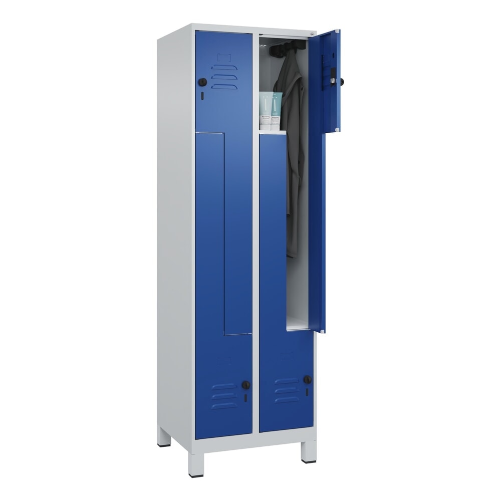 C+P Z-Spind Classic PLUS, Füsse, 4 Abteile, HxBxT 1.950 x 600 x 500 mm, lichtgrau, enzianblau, für Vorhängeschloss Produktabbildung Nr. 9: C+P Z-Spind Classic PLUS, Füsse, 4 Abteile, HxBxT 1.950 x 600 x 500 mm, lichtgrau, enzianblau, für Vorhängeschloss